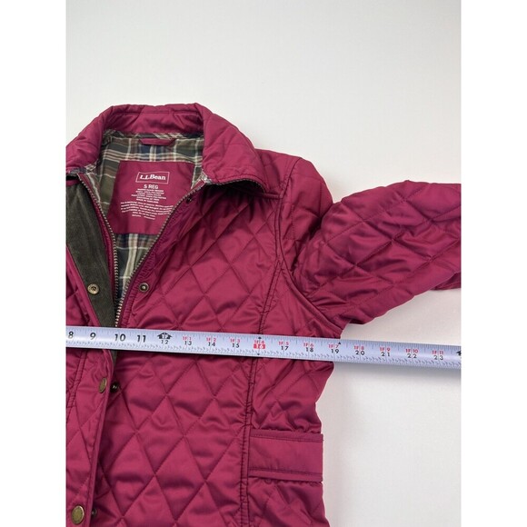 LL Bean Quilted Riding Jacket S Burgundy Preppy fisherman cabincore Chore Coat - Picture 6 of 16